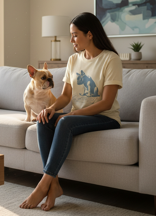 French Bulldog Frenchie Vacuum Blueprint T-Shirt