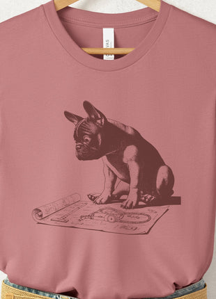 French Bulldog Frenchie Vacuum Blueprint T-Shirt