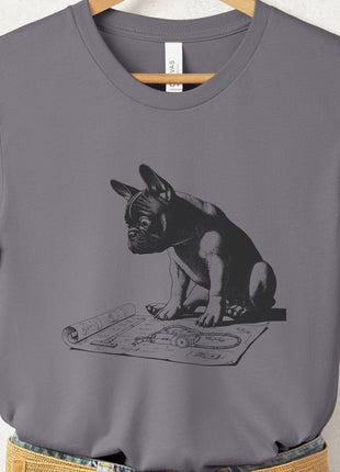 French Bulldog Frenchie Vacuum Blueprint T-Shirt
