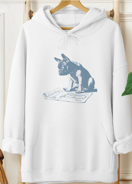 French Bulldog Frenchie Vacuum Blueprint Hoodie