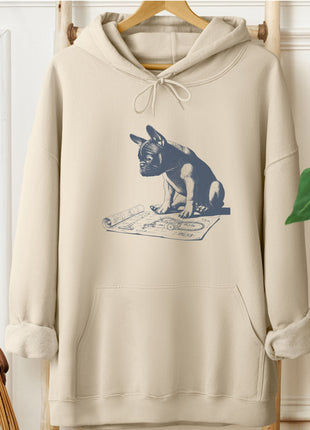French Bulldog Frenchie Vacuum Blueprint Hoodie