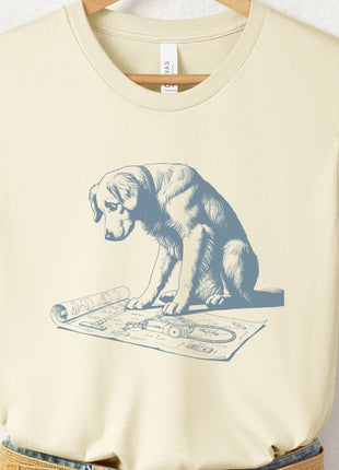 Golden Retriever Vacuum Blueprint T-Shirt