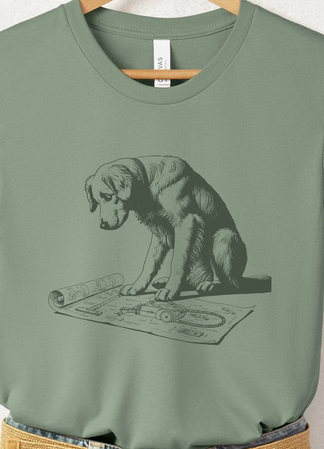 Golden Retriever Vacuum Blueprint T-Shirt