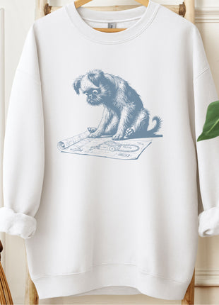 Brussels Griffon Griff Vacuum Blueprint Sweatshirt