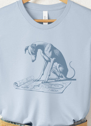 Italian Greyhound Whippet Iggy Vacuum Blueprint T-Shirt