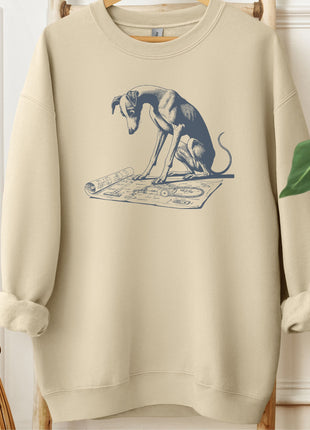 Italian Greyhound Whippet Iggy Vacuum Blueprint Sweatshirt