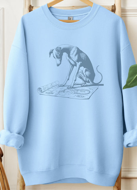 Italian Greyhound Whippet Iggy Vacuum Blueprint Sweatshirt