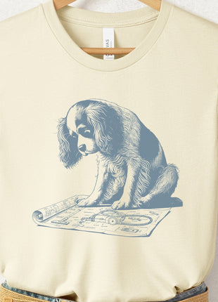 Cavalier King Charles Spaniel Vacuum Blueprint T-Shirt