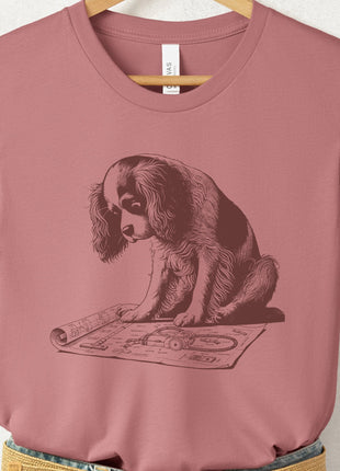 Cavalier King Charles Spaniel Vacuum Blueprint T-Shirt