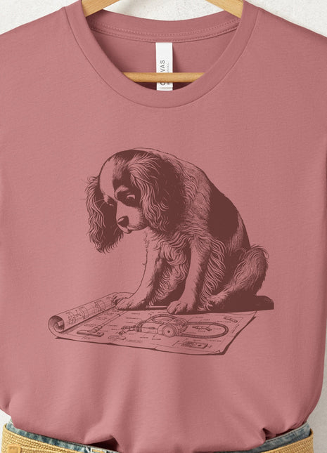 Cavalier King Charles Spaniel Vacuum Blueprint T-Shirt