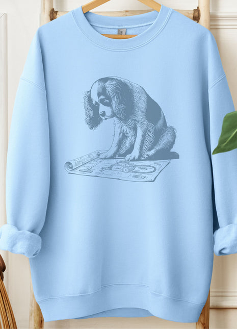 Cavalier King Charles Spaniel Vacuum Blueprint Sweatshirt