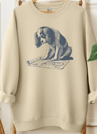 Cavalier King Charles Spaniel Vacuum Blueprint Sweatshirt