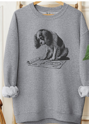 Cavalier King Charles Spaniel Vacuum Blueprint Sweatshirt