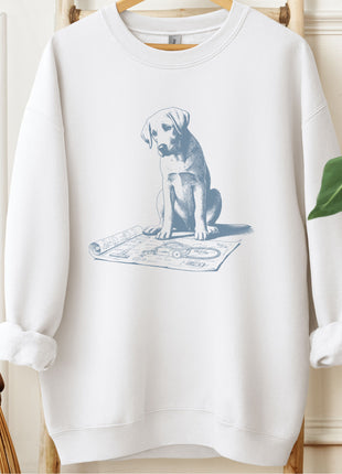 Labrador Retriever Lab Vacuum Blueprint Sweatshirt