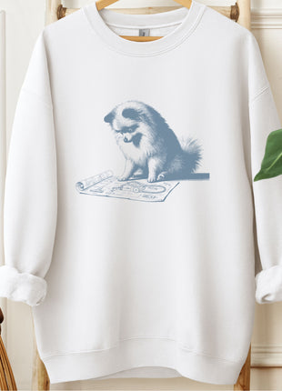 Pomeranian Vacuum Blueprint Sweatshirt