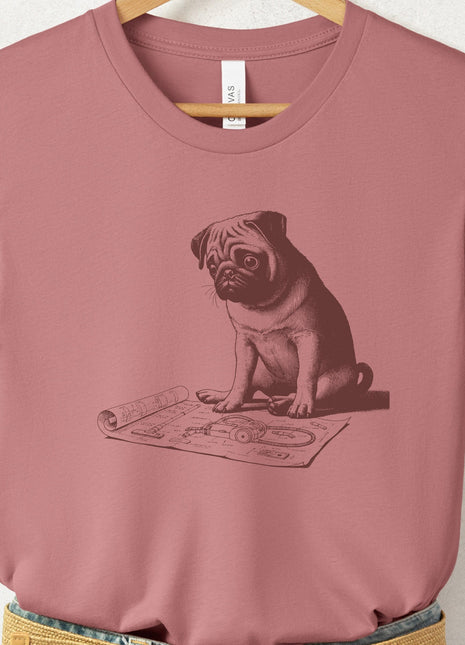 Pug Vacuum Blueprint T-Shirt