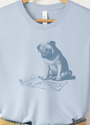 Pug Vacuum Blueprint T-Shirt