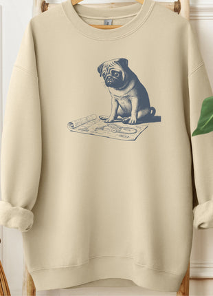 Pug Vacuum Blueprint Sweatshirt