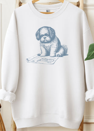 Shih Tzu Vacuum Blueprint Sweatshirt