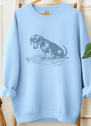 Dachshund Doxie Vacuum Blueprint Sweatshirt