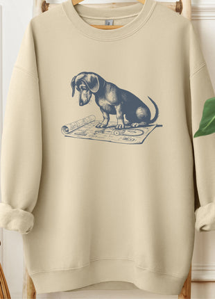 Dachshund Doxie Vacuum Blueprint Sweatshirt