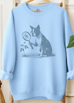 Boston Terrier Botanist Flower Sweatshirt