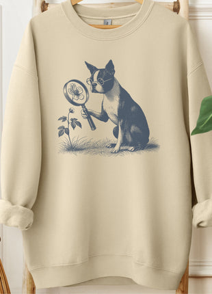 Boston Terrier Botanist Flower Sweatshirt