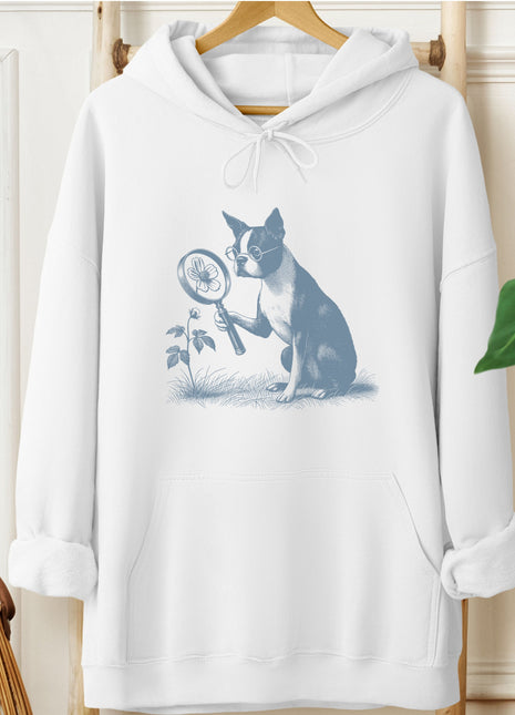 Boston Terrier Botanist Flower Hoodie