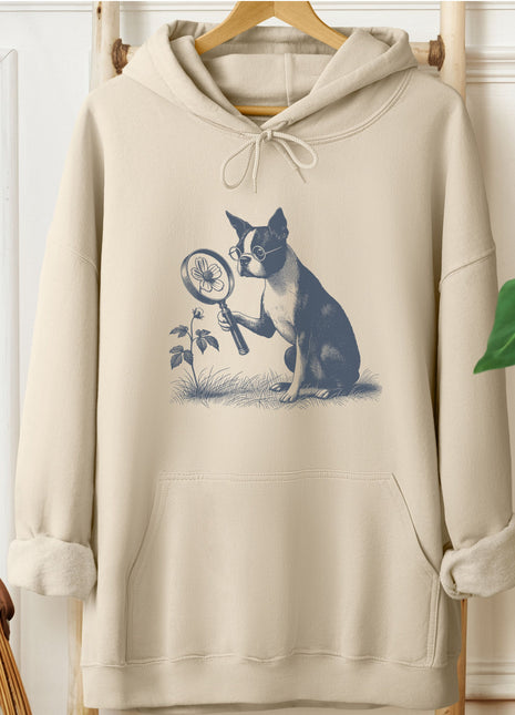 Boston Terrier Botanist Flower Hoodie