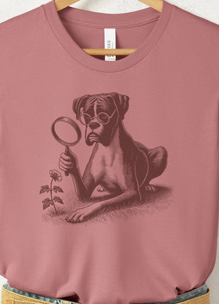 Boxer Dog Botanist Flower T-Shirt