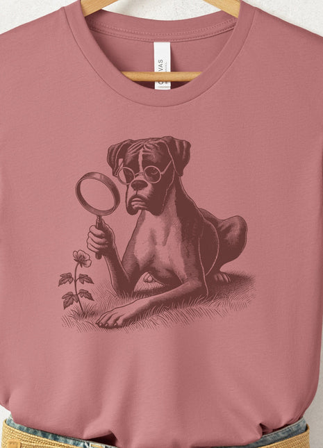 Boxer Dog Botanist Flower T-Shirt