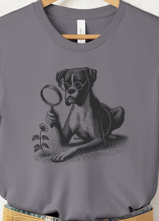 Boxer Dog Botanist Flower T-Shirt