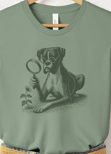 Boxer Dog Botanist Flower T-Shirt