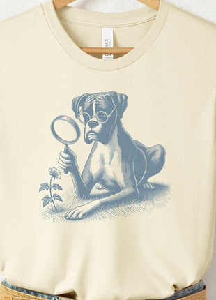 Boxer Dog Botanist Flower T-Shirt
