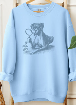 Boxer Dog Botanist Flower Sweatshirt
