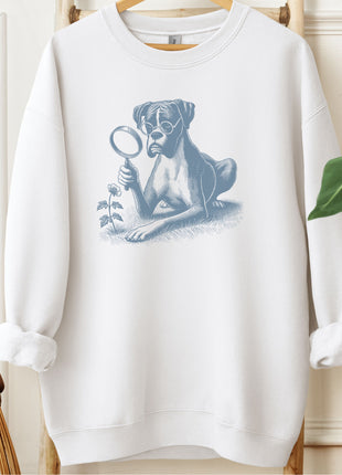 Boxer Dog Botanist Flower Sweatshirt