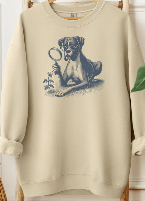 Boxer Dog Botanist Flower Sweatshirt