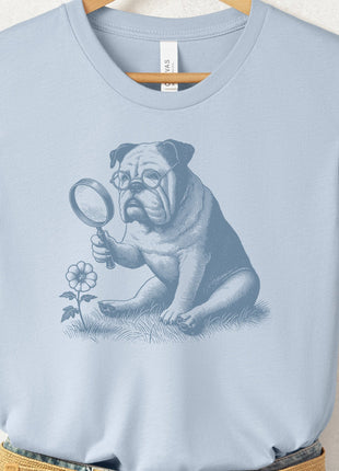 English Bulldog Botanist Flower T-Shirt