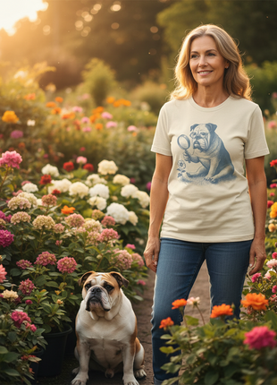 English Bulldog Botanist Flower T-Shirt