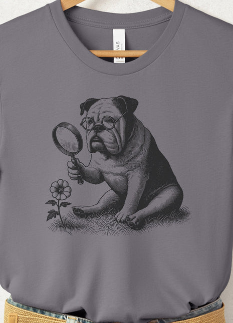 English Bulldog Botanist Flower T-Shirt