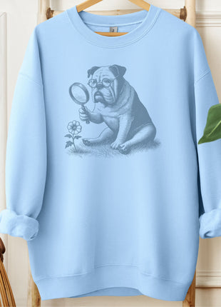 English Bulldog Botanist Flower Sweatshirt