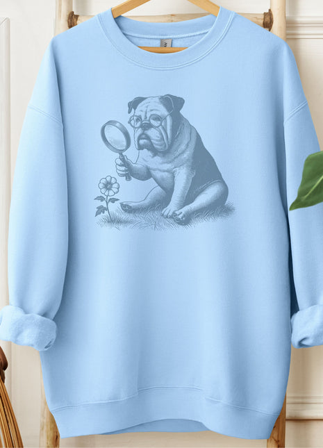 English Bulldog Botanist Flower Sweatshirt