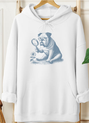 English Bulldog Botanist Flower Hoodie
