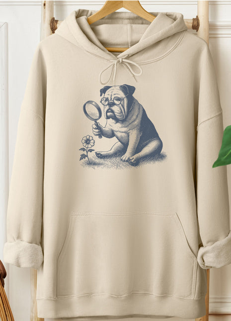 English Bulldog Botanist Flower Hoodie