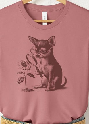 Chihuahua Botanist Flower T-Shirt