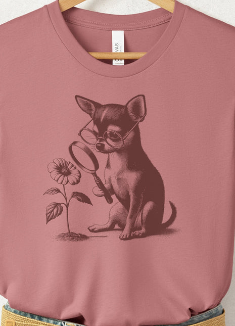Chihuahua Botanist Flower T-Shirt