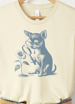 Chihuahua Botanist Flower T-Shirt