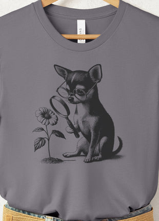 Chihuahua Botanist Flower T-Shirt