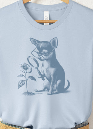 Chihuahua Botanist Flower T-Shirt