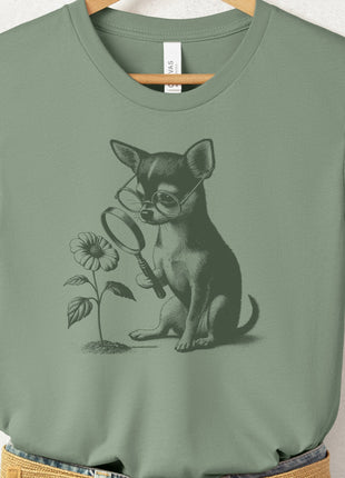 Chihuahua Botanist Flower T-Shirt